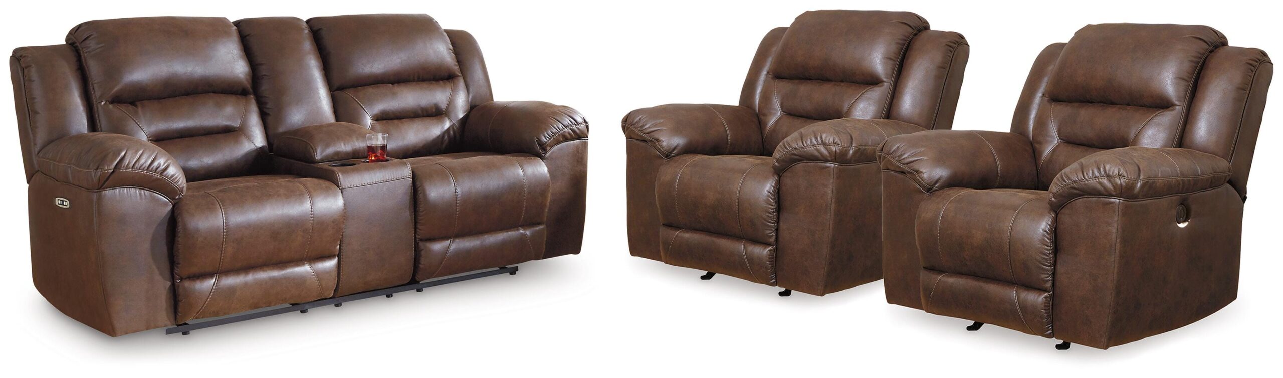 d514e3f4f43fae6b336d86af044237cf Stoneland Power Reclining Loveseat and 2 Power Recliners - Image 1