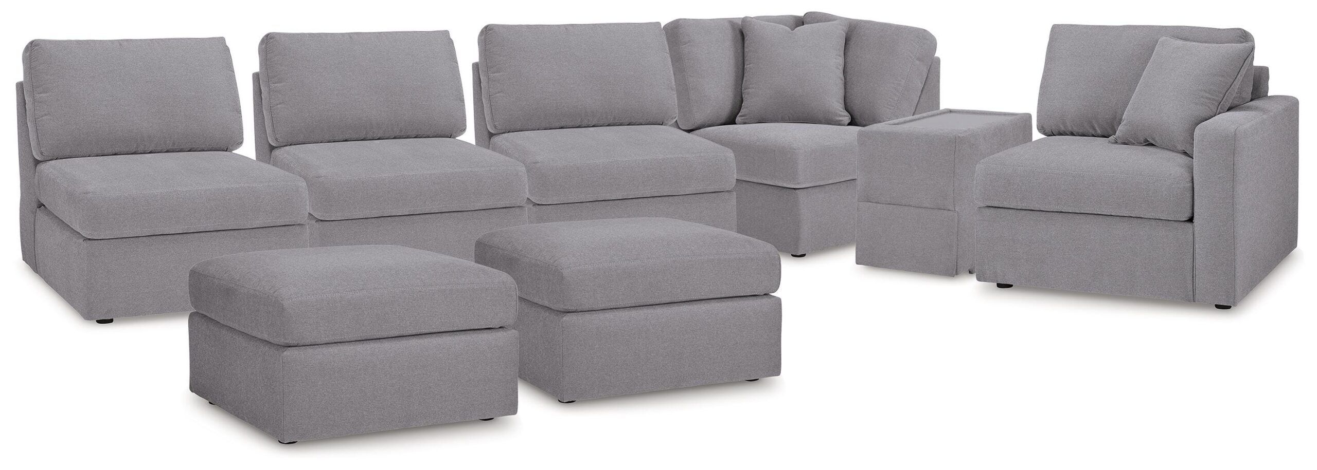 d5ba1522b67ade6d95dc1be0ed6f0c00 Modmax 6-Piece Sectional and 2 Ottomans - Image 1
