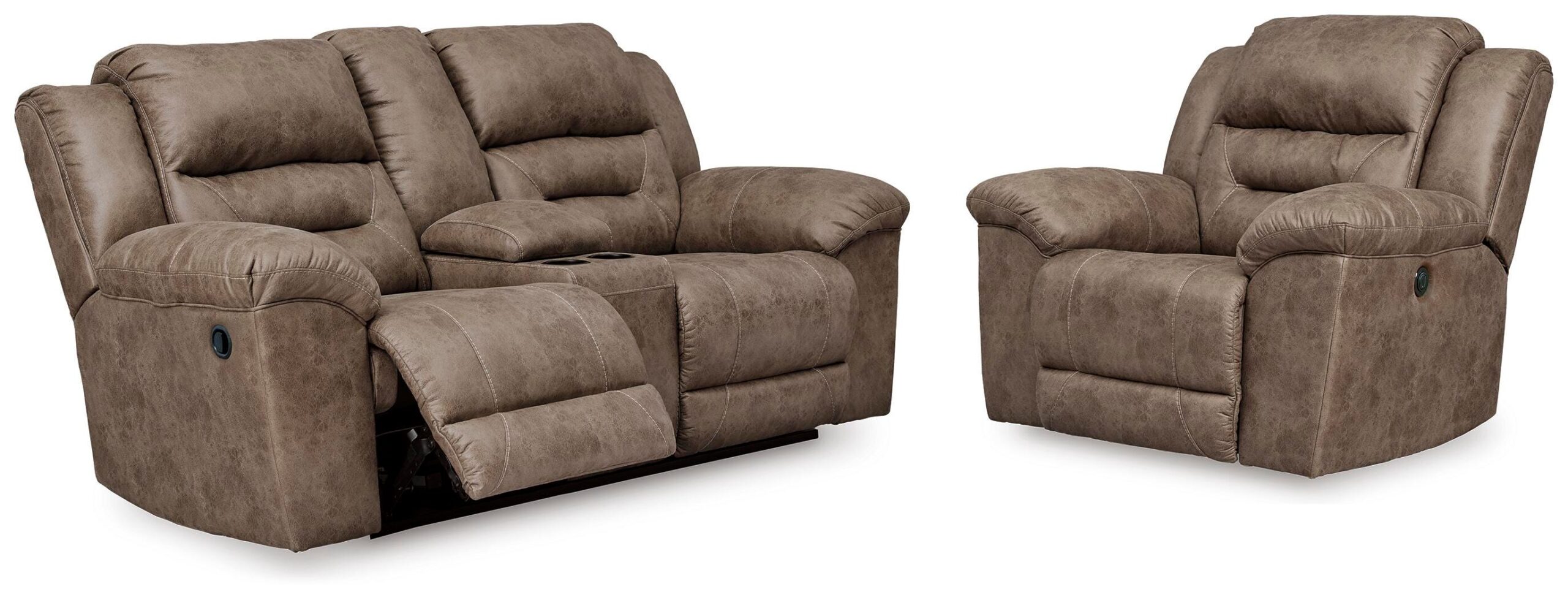 db9a92537c7491f9b82a45b002b0a3c5 Stoneland Reclining Loveseat and Power Recliner - Image 1