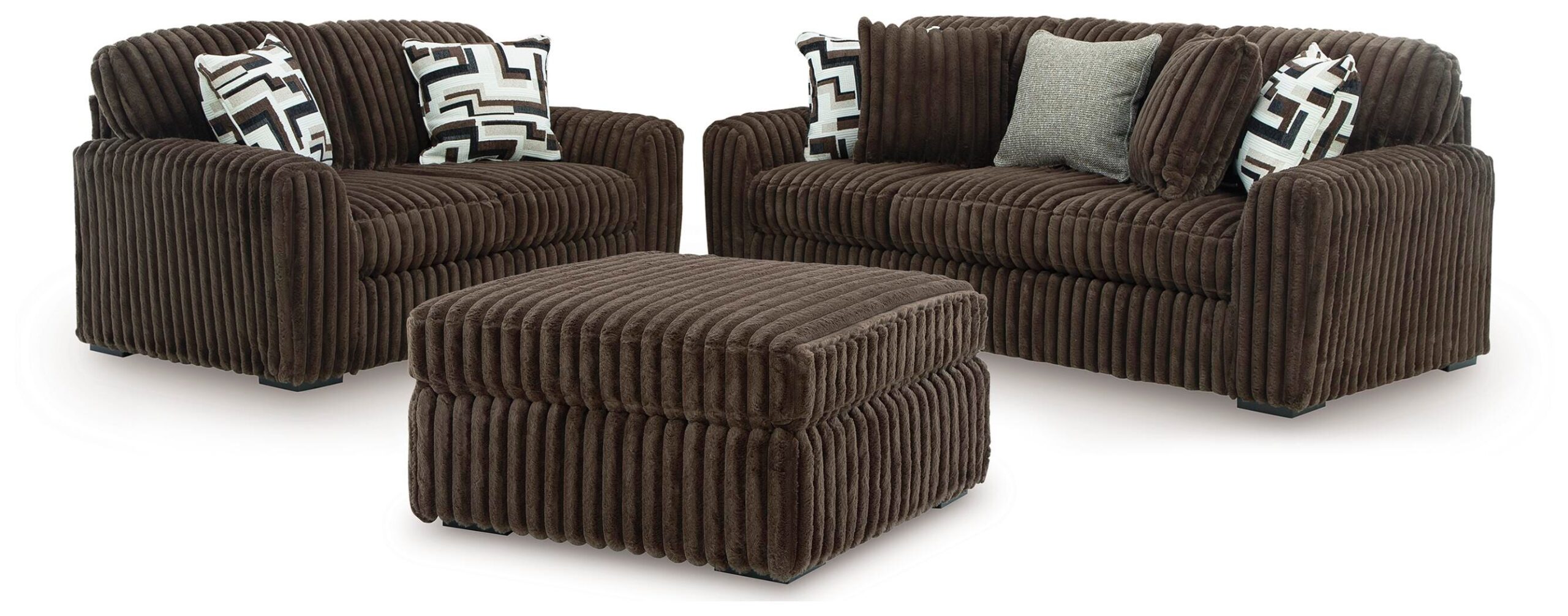 ddc59a296bfcfc0b1e108c95d3256d25 Midnight-Madness Sofa, Loveseat and Oversized Accent Ottoman - Image 1
