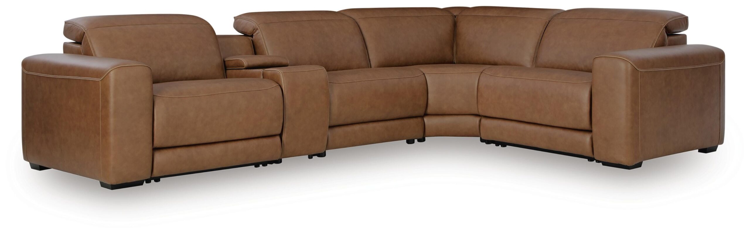 def2c3e4f33d5a0a12a59d2c59d2263b Magic Man 5-Piece Power Reclining Sectional with Console - Image 1