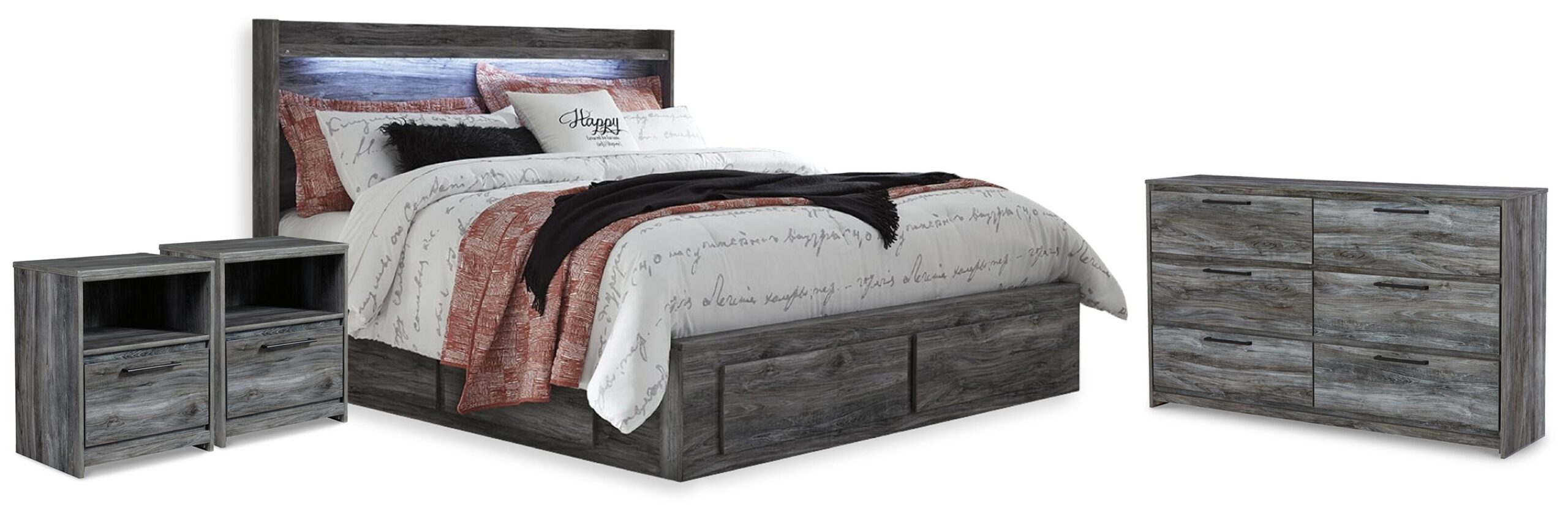 e0b3eb60be2ed64ca3568103d03ac525 Baystorm King Storage Bed, Dresser and 2 Nightstands - Image 1
