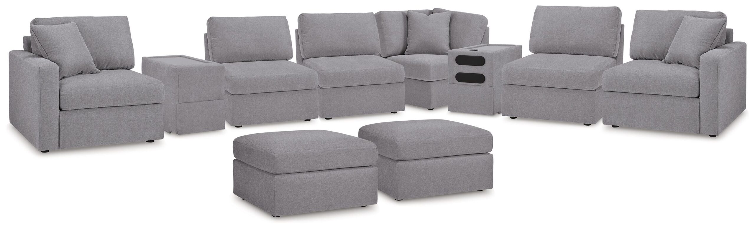 e1a3f26aeab9b5ef23f073f320d26555 Modmax 8-Piece Sectional and 2 Ottomans - Image 1
