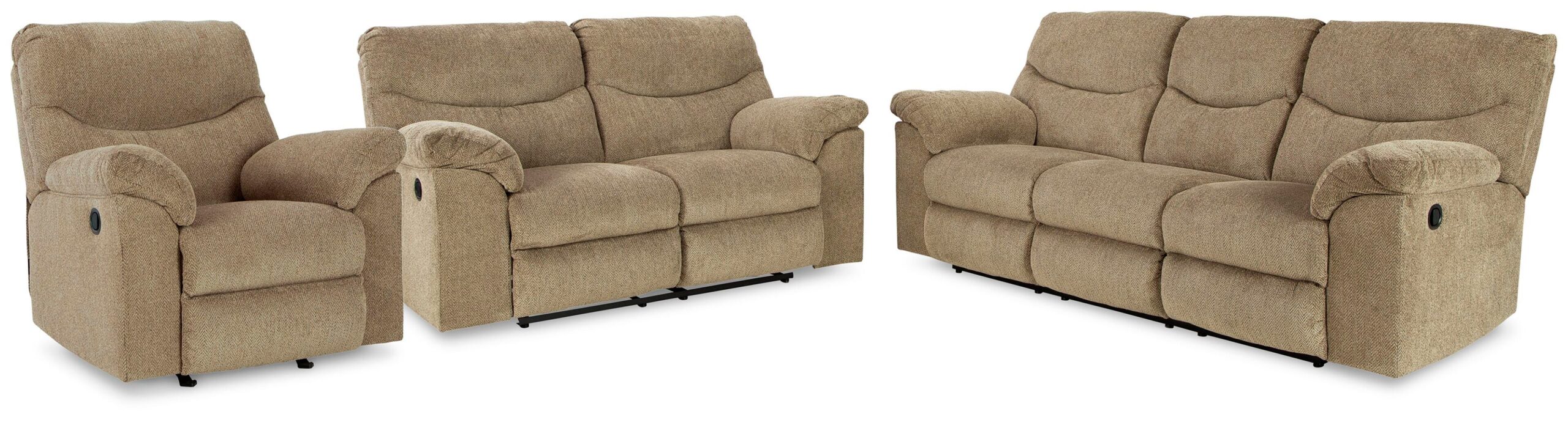 e237b8300feb2aed81a1932bf6ab6ed3 Alphons Reclining Sofa, Loveseat and Recliner - Image 1