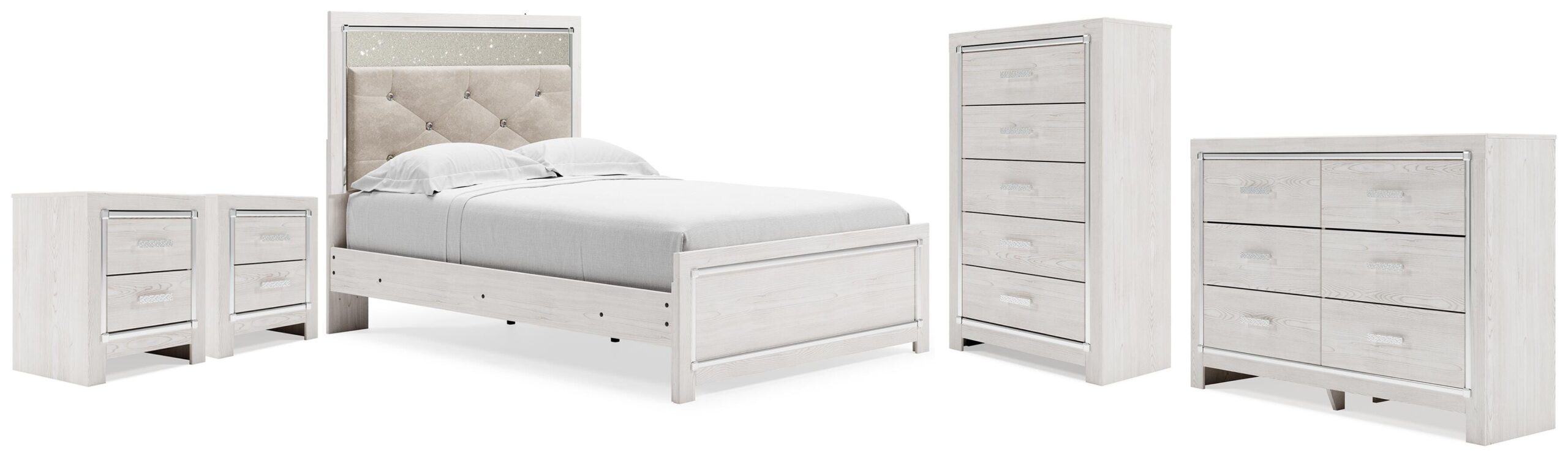 e93fcfae059ab7e2fac82a7c3af50def Altyra Full Panel Bed, Dresser, Chest and 2 Nightstands - Image 1