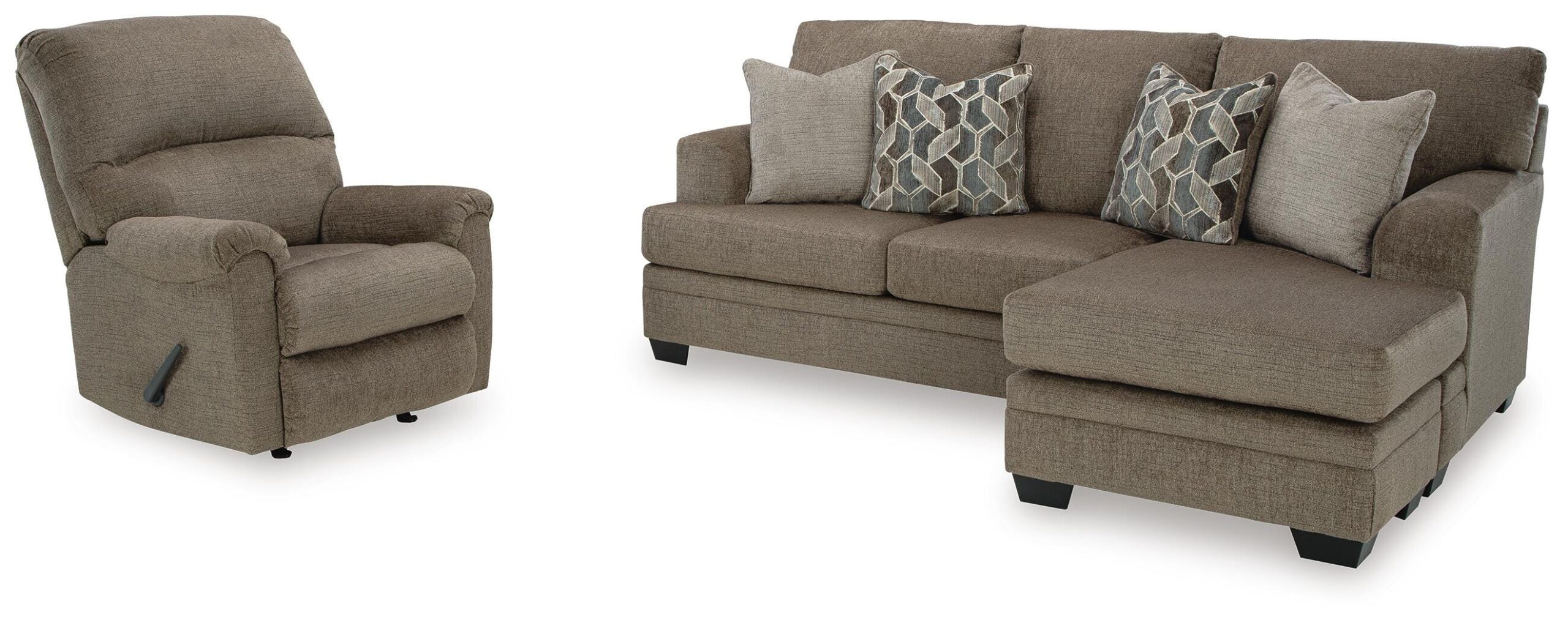 ef2d821fc73bf3c3b1f5ec6738c349b6 Stonemeade Sofa Chaise and Recliner - Image 1