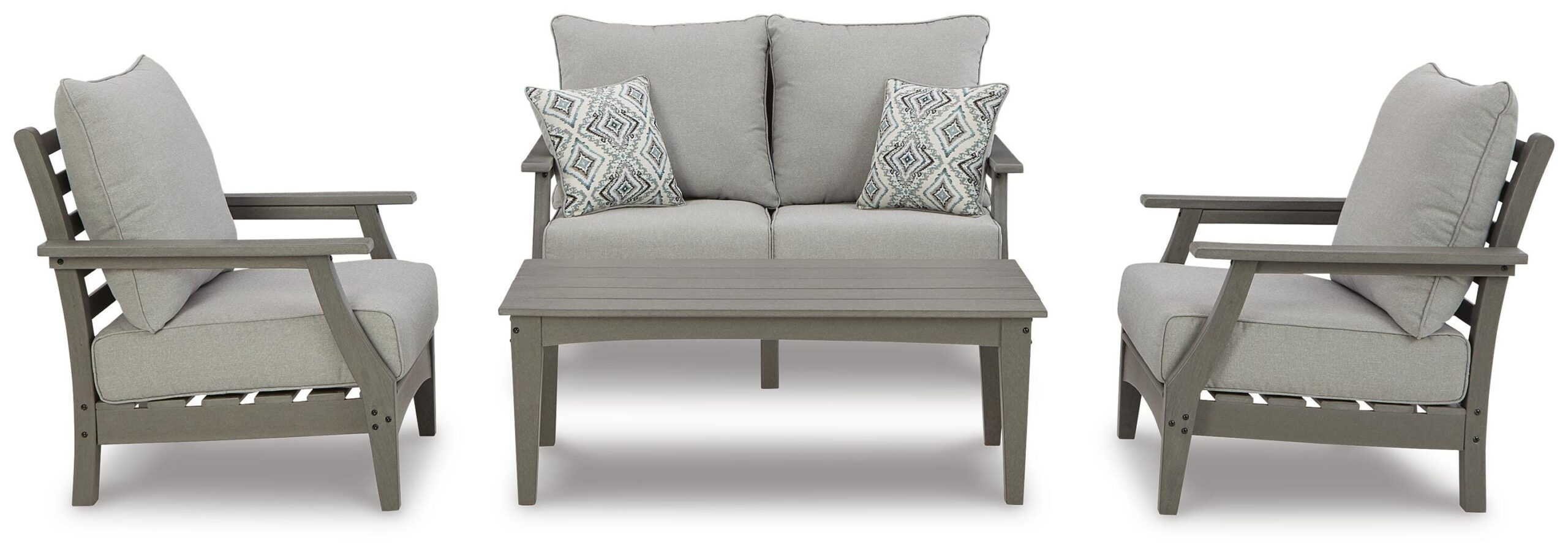 f2e78826f702c8ce95c4d40521a54904 Visola Outdoor Loveseat, 2 Lounge Chairs and Coffee Table - Image 1