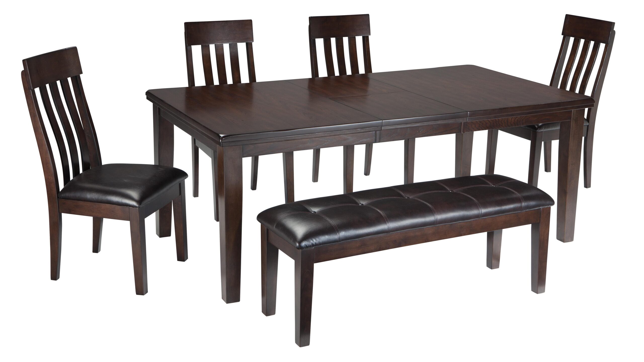 fe86f6d16f41cb734ee80c79c2ede5b3 Haddigan Dining Table with 4 Chairs and Bench - Image 1