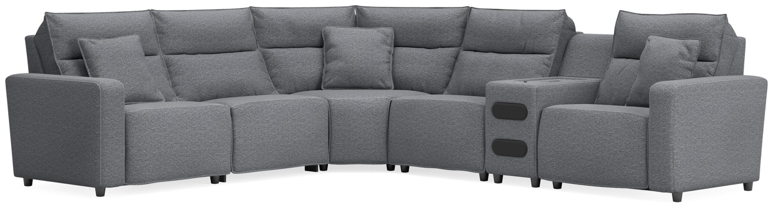 fef70a3125a7b46afbd12f372a484390 Modmax II 6-Piece Reclining Sectional with Audio Console - Image 1