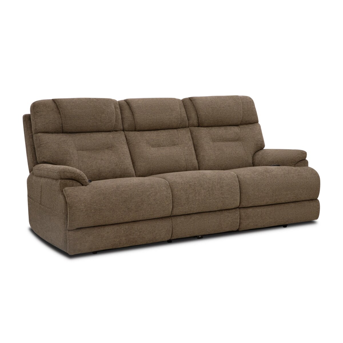 5e4df7d2f44817811ffbe35b7facf7a0 Zecliner Zofa Toast Fabric Power Reclining Sofa with Console, Power Headrest, Lumbar, Heat & Massage - Image 1